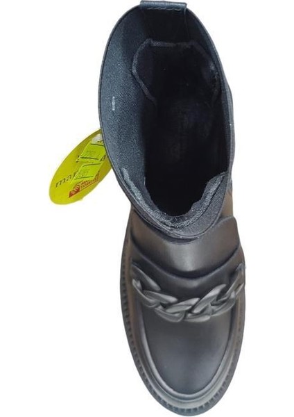 5285 Topuklu Tokalı Deri Maskülen Kadın Bot indirimleri