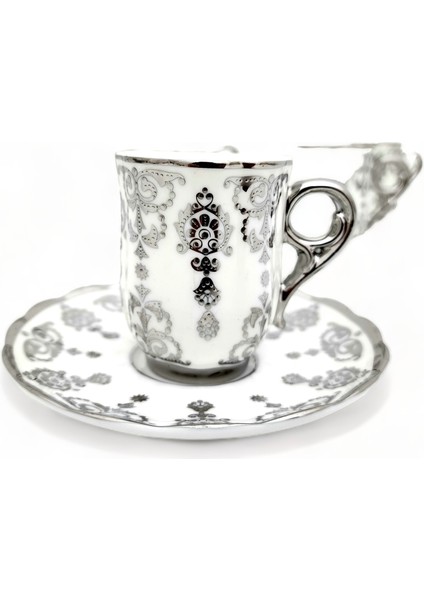 Aries Gümüş 6 Kişilik Kahve Fincanı Takımı - 90 ml