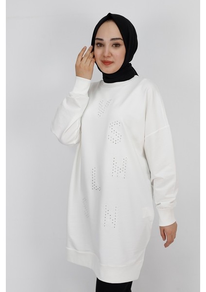 10347 2 Ip Taş Baskılı Sweatshirt modelleri