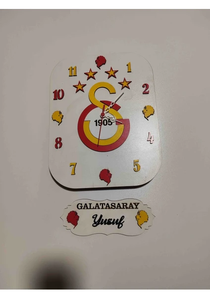 Mrc Hediye Sepeti Isim Yazılı Galatasaray Temalı Duvar Saati