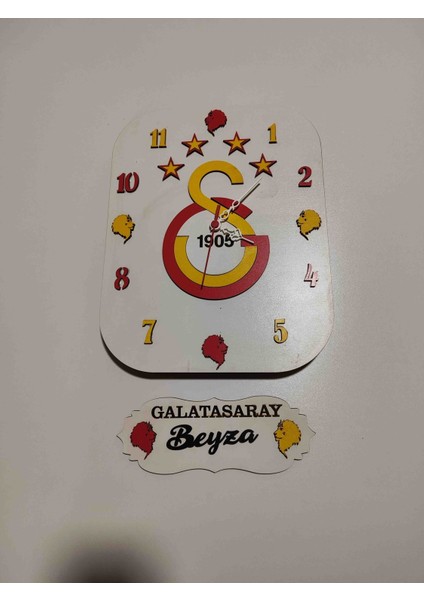 Mrc Hediye Sepeti Isim Yazılı Galatasaray Temalı Duvar Saati