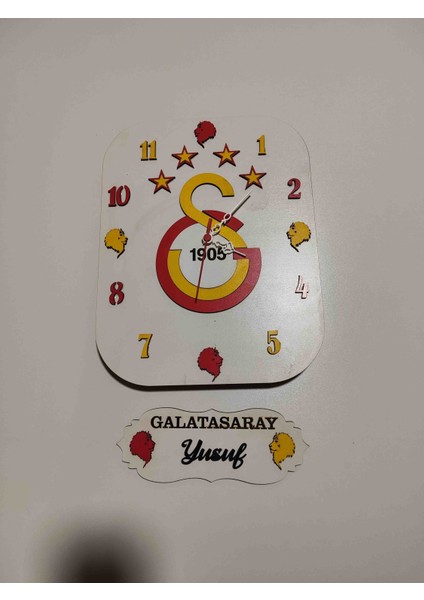 Mrc Hediye Sepeti Isim Yazılı Galatasaray Temalı Duvar Saati