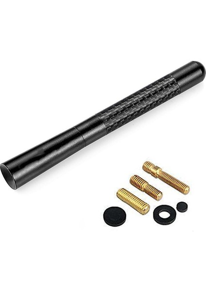 Hyundai Accent Uyumlu Siyah Karbon Fiber Oto Radyo Anteni Çubuk Anten 12 cm