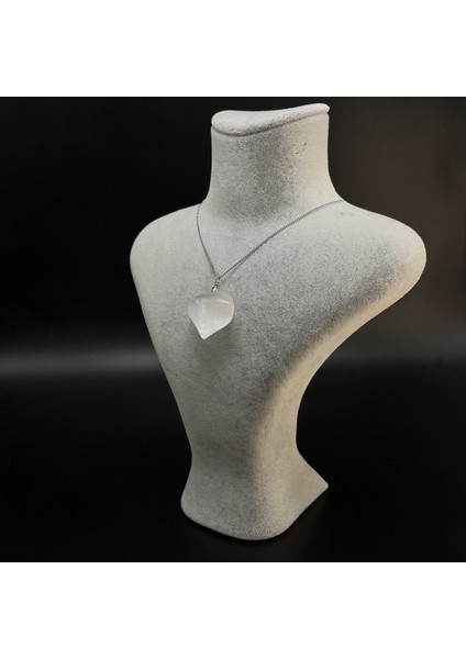 Selenit Kalp Model Doğal Taş Kolye fırsatları