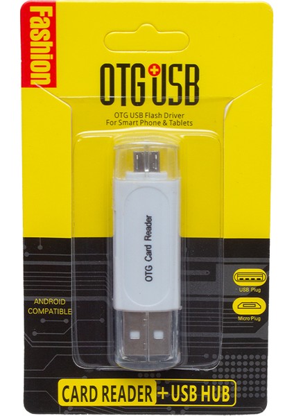 USB To Mıcro USB + Kart Okuyucu Otg Çevirici