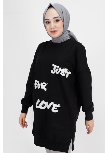 10336 Önü Tüy Baskılı 2 Ip Sweatshirt modelleri