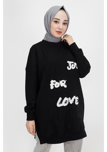 10336 Önü Tüy Baskılı 2 Ip Sweatshirt