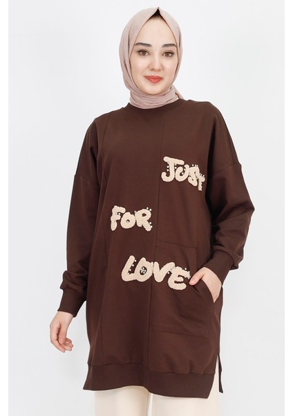 10336 Önü Tüy Baskılı 2 Ip Sweatshirt fırsatları