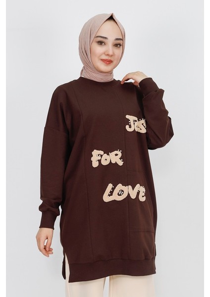 10336 Önü Tüy Baskılı 2 Ip Sweatshirt indirimleri