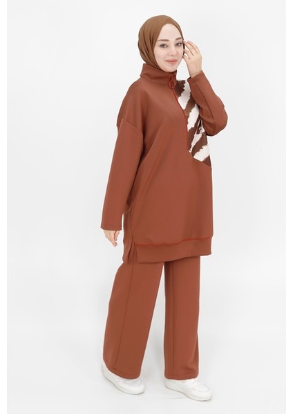 10390 Fermuar Detaylı Scuba Sweatshirt
