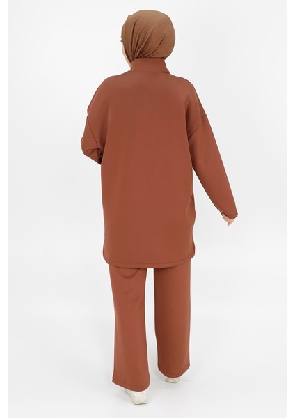 10390 Fermuar Detaylı Scuba Sweatshirt