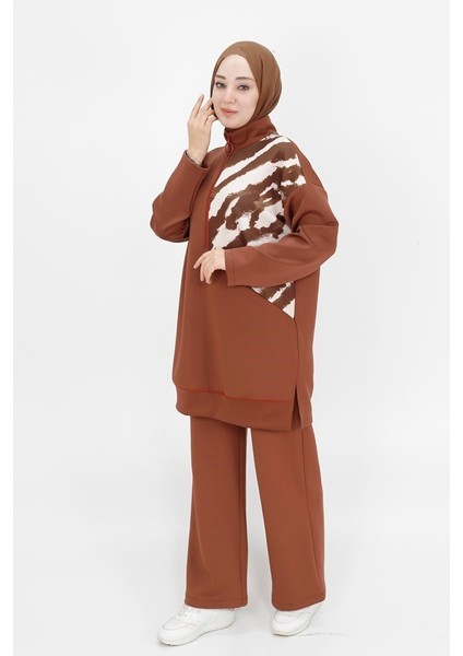 10390 Fermuar Detaylı Scuba Sweatshirt
