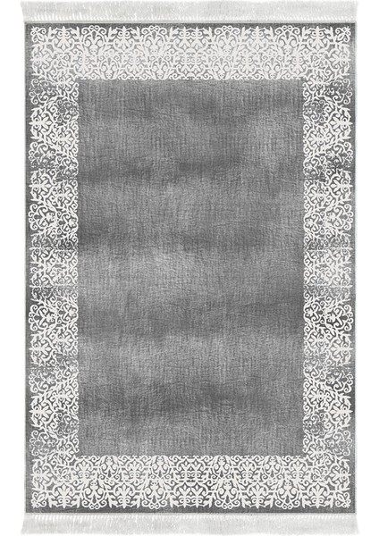 Dijital 2'li Banyo Paspas Takımı Trend Keçe Kaymaz Taban Saçaklı Modern Sequoia Gri fiyatları