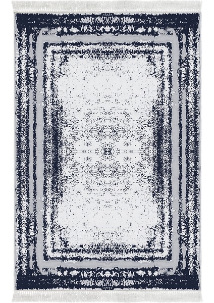 Dijital 2'li Banyo Paspas Takımı Trend Keçe Kaymaz Taban Saçaklı Modern Mollie Lacivert fiyatları