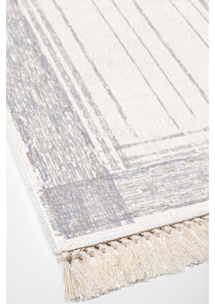 Dijital 2'li Banyo Paspas Takımı Trend Keçe Kaymaz Taban Saçaklı Modern Rana Mavi fırsatları