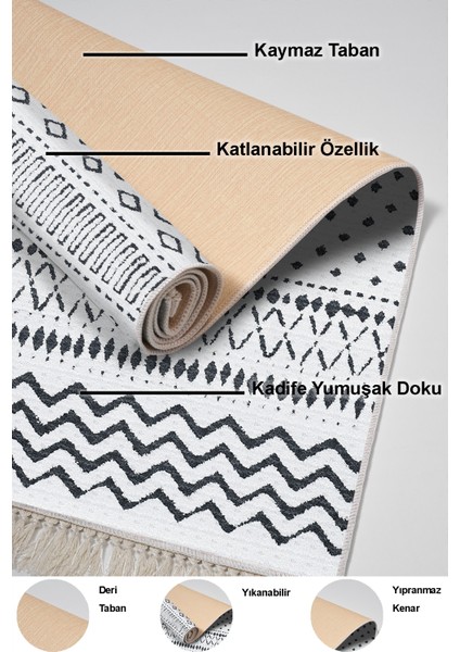 Dijital 2'li Banyo Paspas Takımı Yıldız Deri Kaymaz Taban Saçaklı Iskandinav Cade Lacivert indirimleri