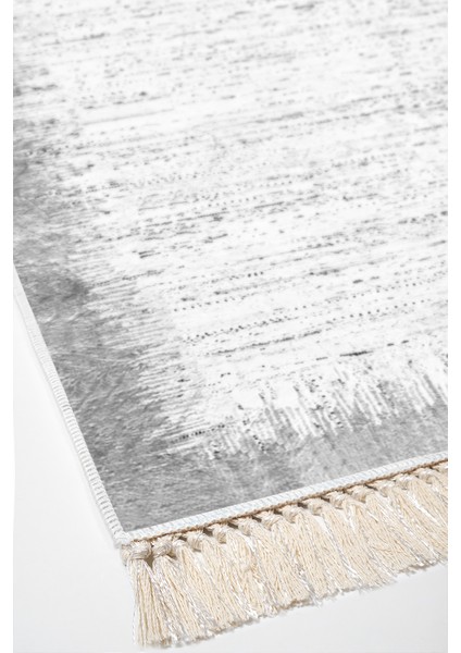 Dijital 2'li Banyo Paspas Takımı Yıldız Deri Kaymaz Taban Saçaklı Modern Evelina Gri fırsatları