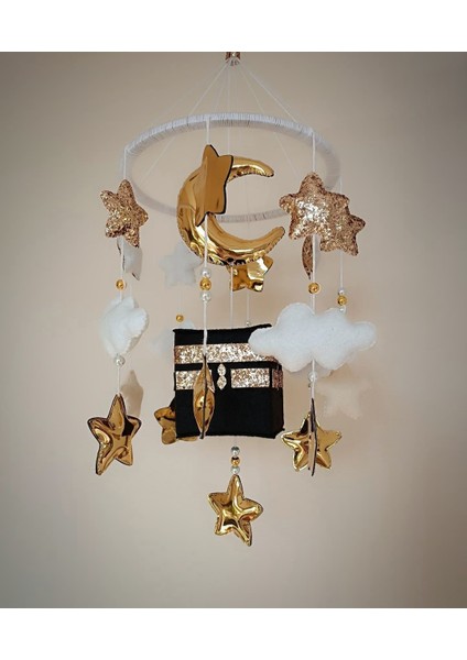 Kabe Islam Temalı Kiz ve Erkek Bebek Beşik Süsü Dönence