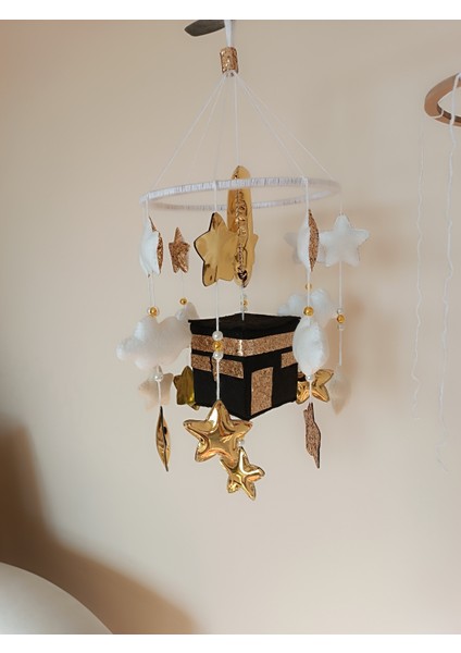 Kabe Islam Temalı Kiz ve Erkek Bebek Beşik Süsü Dönence modelleri