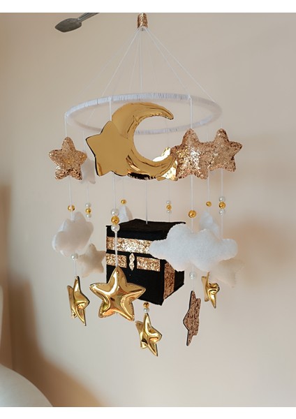 Kabe Islam Temalı Kiz ve Erkek Bebek Beşik Süsü Dönence indirimleri