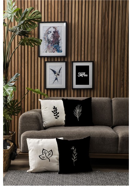 Çift Tarafı Baskılı Özel Tasarım Premium Dekoratif 4lü Kırlent KILIFI(KOM324)