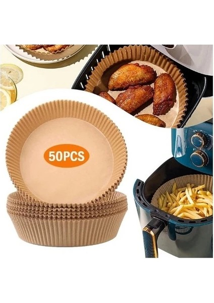 50 Adet Airfryer Fritöz Pişirme Kağıdı Firitöz Pişirme Kağidi 50