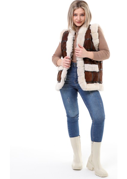 Hakiki Deri Kadın Kürklü Yelek modelleri