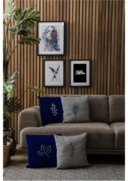Çift Tarafı Baskılı Özel Tasarım Premium Dekoratif 4lü Kırlent KILIFI(KOM322)