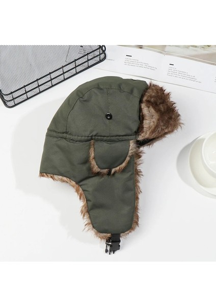 Unisex Çocuk Sıcak Kürklü Bere Kışlık Kulaklı Kayak Şapkası 52CM fırsatları