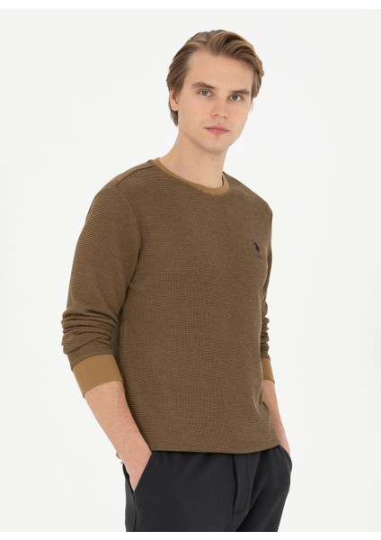 Bisiklet Yaka Açık Haki Erkek Sweatshırt Loas fiyatları