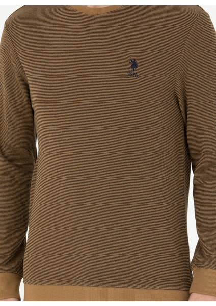 Bisiklet Yaka Açık Haki Erkek Sweatshırt Loas indirimleri