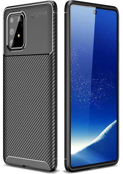 Samsung Galaxy A91 (S10 Lite) Kılıf Karbon Görünümlü Ultra Ince ve Dayanıklı Silikon Kapak