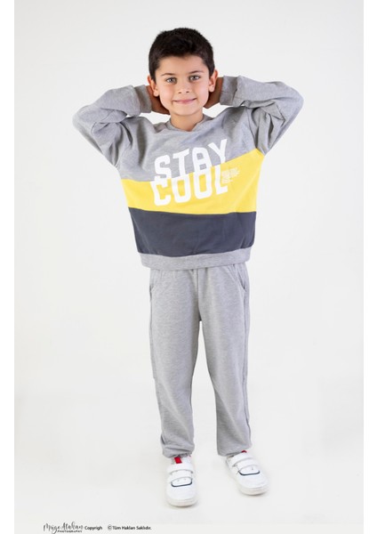 Harika Kids Erkek Çocuk Stay Cool Baskılı Örme Basic Eşofman Takımı