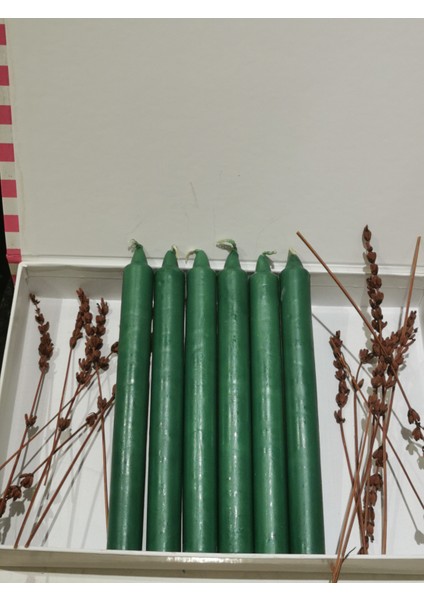 Iv Candles Homedecor 6'lı Yeşil Renk Bakkal Mum