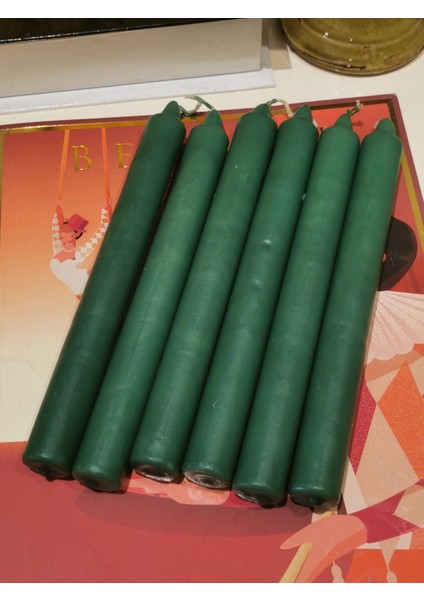 Iv Candles Homedecor 6'lı Yeşil Renk Bakkal Mum modelleri