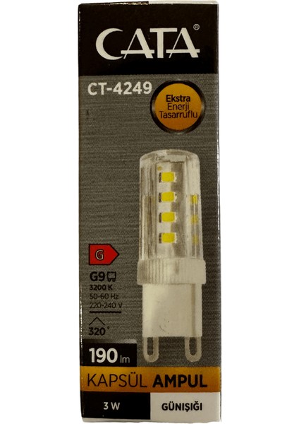 CT-4249 3W 3200K (Günışığı) G9 Duylu Kapsül LED Ampul