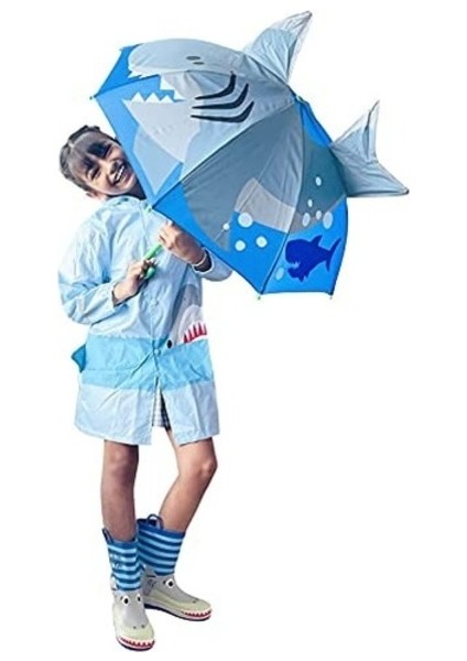 Köpek Balık Karakterli Figürlü Şemsiye Küçük Boy