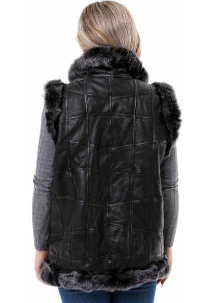 Tahiroğlu Deri Kadın Brisa Yelek %100 Hakiki Deri ve Kürk Detaylı Tasarım 2023 indirimleri