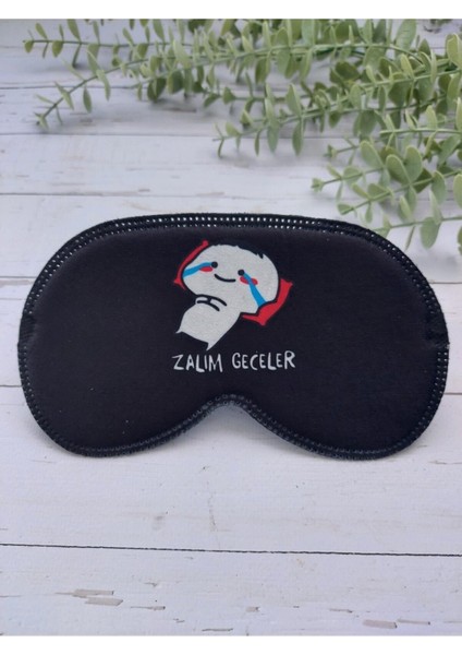 Zalim Geceler Uyku Bandı Göz Bandı Baskılı Pamuk Seyahat Uyku Bandı