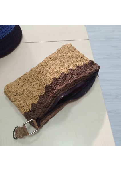Kadın El Örgüsü Clutch Çanta
