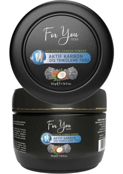 Aktif Karbon Diş Temizleme Tozu 50 gr Extra Diş Tozu + NANE(2ADET)