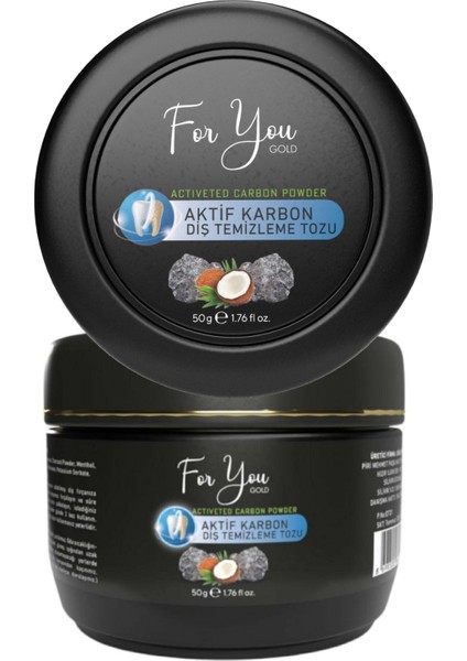 Aktif Karbon Diş Temizleme Tozu 50 gr Extra Diş Tozu + NANE(2ADET)