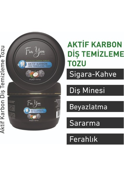 Aktif Karbon Diş Temizleme Tozu 50 gr Extra Diş Tozu + NANE(2ADET)
