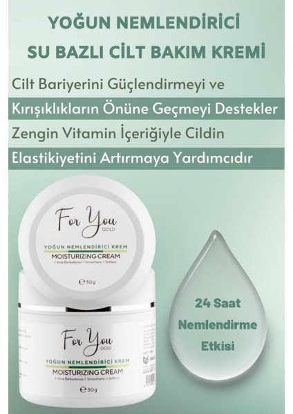 Yoğun Nemlendirici Su Bazlı Bakım Kremi (Aloe Vera & Hyaluronic Acid Moisturizing Cream 50ML)