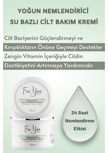 Yoğun Nemlendirici Su Bazlı Bakım Kremi (Aloe Vera & Hyaluronic Acid Moisturizing Cream 50ML)