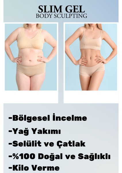 Slim Jel Inceltici - Sıkılaştırıcı - Çatlak Karşıtı ve Selülit Kremi 5'li Korseli Set