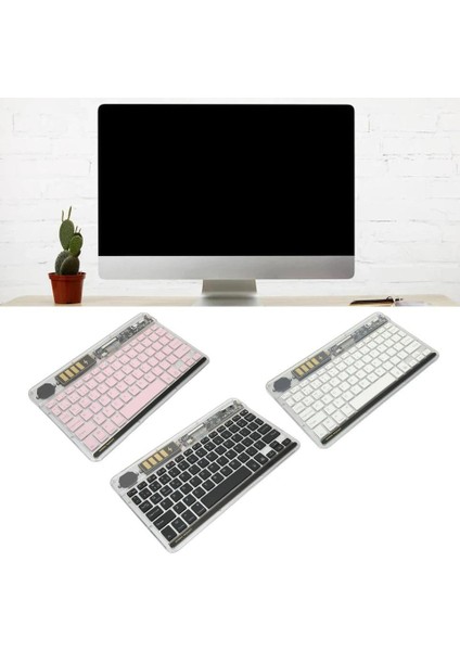 Tüm Cihazlara Uyumlu Taşınabilir Bluetooth Klavye Kablosuz Işıklı Şeffaf Klavye Şarj Edilebilir modelleri
