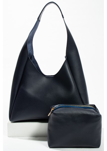 Nbibags Siyah Çıtçıt Kapatmalı Deri Fermuarlı Makyaj Çantalı El ve Omuz Çantası fiyatları