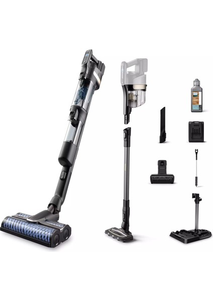 Aqua 3'ü 1 Arada Islak & Kuru Moplu, Kendi Kendini Temizleme Özellikli Ultra Premium Kablosuz Dikey Süpürge - Luciole Beyaz Lambader Hediye!