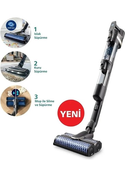 Aqua 3'ü 1 Arada Islak & Kuru Moplu, Kendi Kendini Temizleme Özellikli Ultra Premium Kablosuz Dikey Süpürge - Luciole Beyaz Lambader Hediye! fiyatları